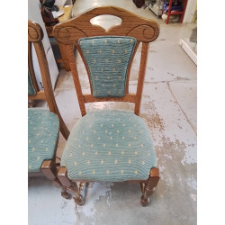LOT DE 4 CHAISES TISSU VERT