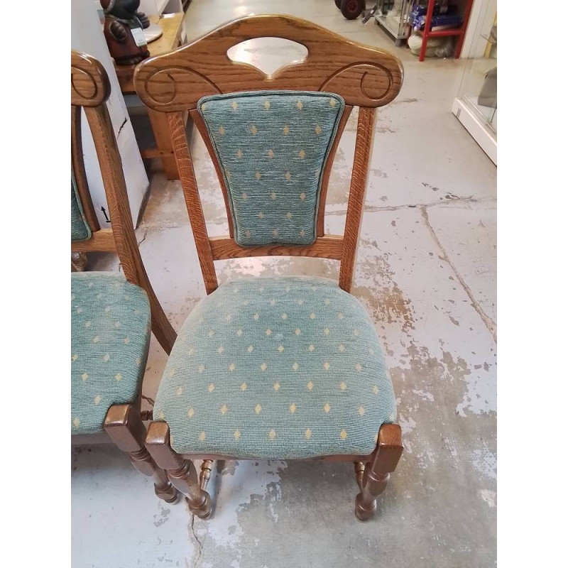 LOT DE 4 CHAISES TISSU VERT