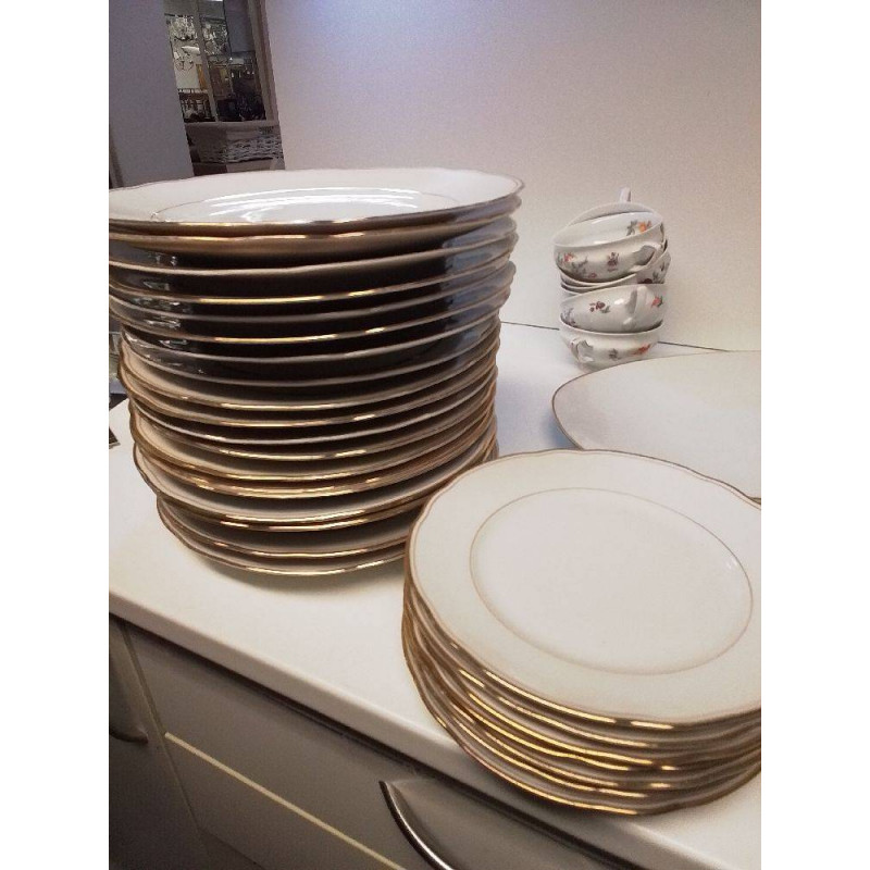 LOT VAISSELLE BAVARIA FILET DORÉ 