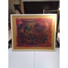 HUILE SUR TOILE ABSTRAITE ROUGE ET OR