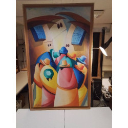 HUILE SUR TOILE FEMMES AUX...