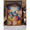 HUILE SUR TOILE FEMMES AUX CHAPEAUX SIGNÉE