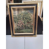 HUILE SUR TOILE BOSQUET FLEURI SIGNÉ 