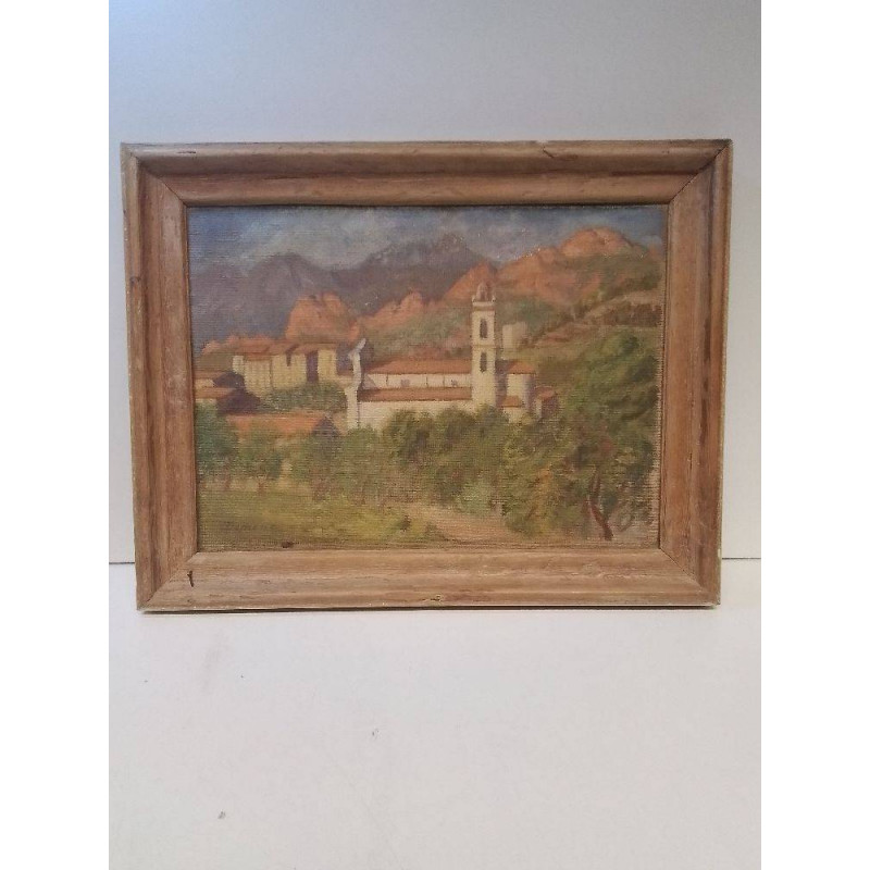 HUILE SUR PANNEAU EGLISE