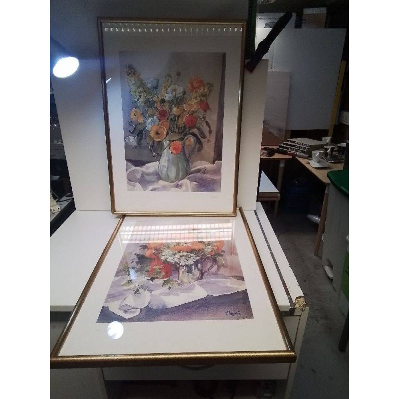 CADRE REPRO BOUQUET DE FLEUR SIGNEE HAYDEE