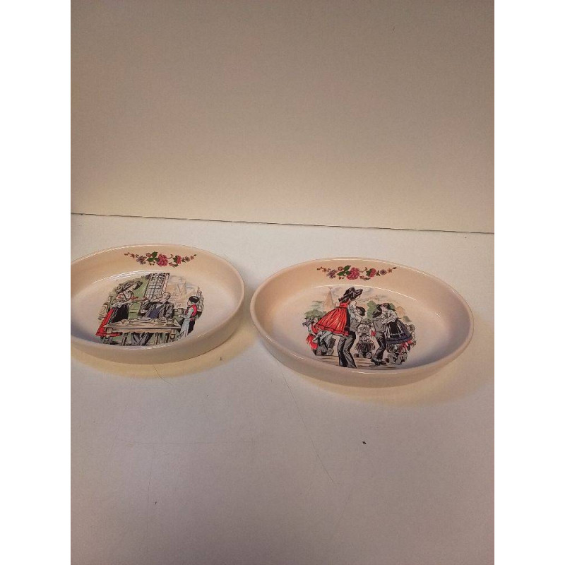 LOT DE 2 PLAT DECOR STYLE ALSACIEN 
