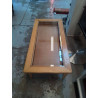 TABLE BASSE MODERNE PLATEAU EN VERRE 1 TIROIR