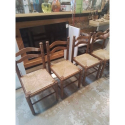 LOT 4 CHAISES EN BOIS...