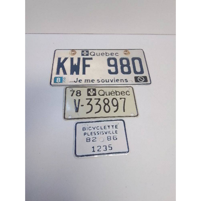 LOT DE PLAQUES METAL QUEBEC 