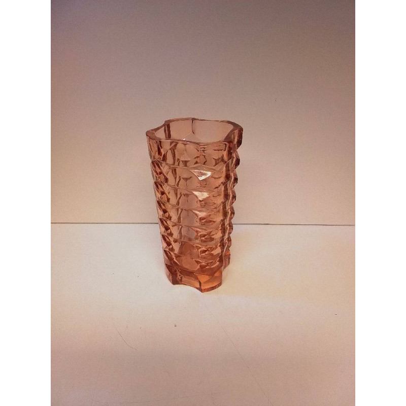 VASE CARRE COULEUR SAUMON