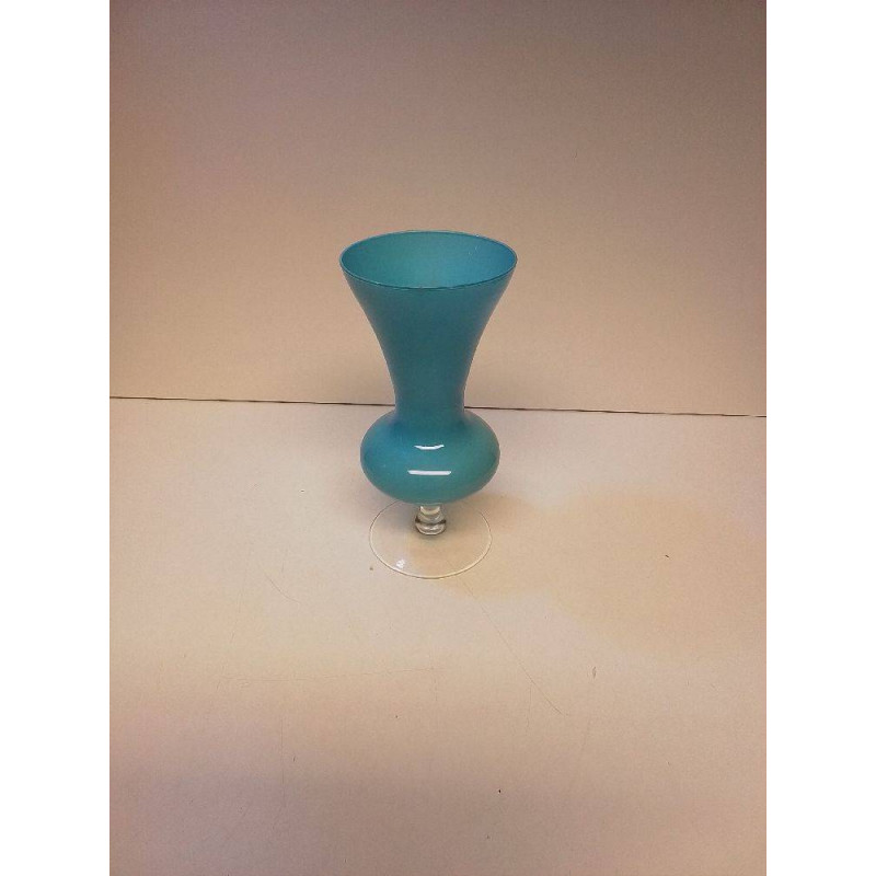 VASE VINTAGE VERRE BLEU