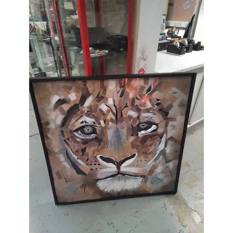 TABLEAU METAL 3D LION