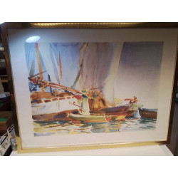 CADRE AQUARELLE BATEAU