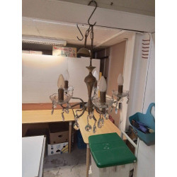 LUSTRE 5 FEUX METAL DORE 