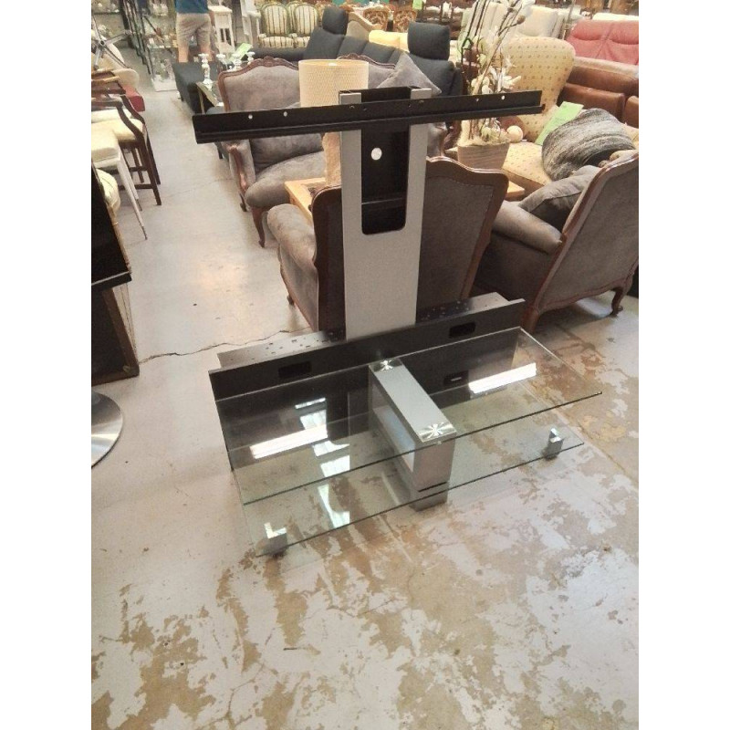 MEUBLE TV MODERNE METAL ET VERRE