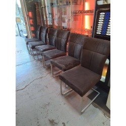 LOT DE 6 CHAISES MODERNE BRUNE