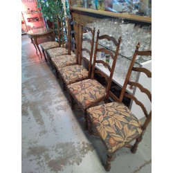 LOT 6 CHAISES TISSU FLEURI