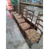 LOT 6 CHAISES TISSU FLEURI