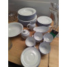 LOT VAISSELLE FILET BLEU