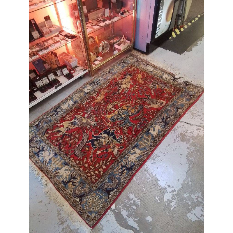 TAPIS PERSE ROUGE ET BLEU
