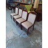 LOT 4 CHAISES VINTAGE TISSUS BEIGE 