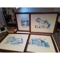 LITHOGRAPHIE BLEU SIGNÉE 
