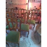 LOT DE 6 CHAISES TISSUS VERT 