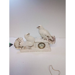 HORLOGE PORCELAINE OISEAUX