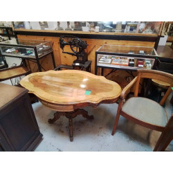 TABLE GUERIDON 2 TIROIRS 