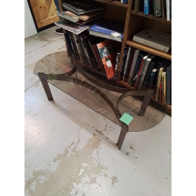 TABLE BASSE METAL ET VERRE 