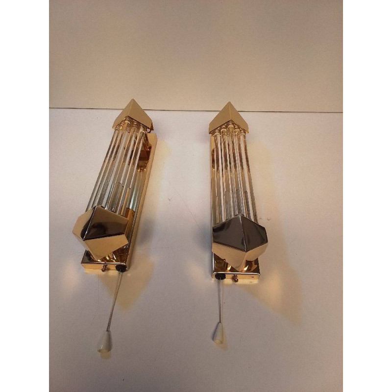 LOT D\'APPLIQUES HONSEL DORÉ ET TUBE VERRE