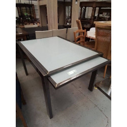 TABLE EN VERRE AVEC ALLONGES 