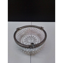CENDRIER VERRE ET METAL 