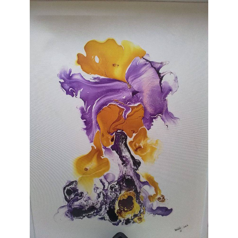 CADRE ABSTRAIT SIGNÉ TON VIOLET 