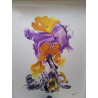 CADRE ABSTRAIT SIGNÉ TON VIOLET 