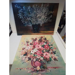 HUILE SUR TOILE MOTIF FLEURS’