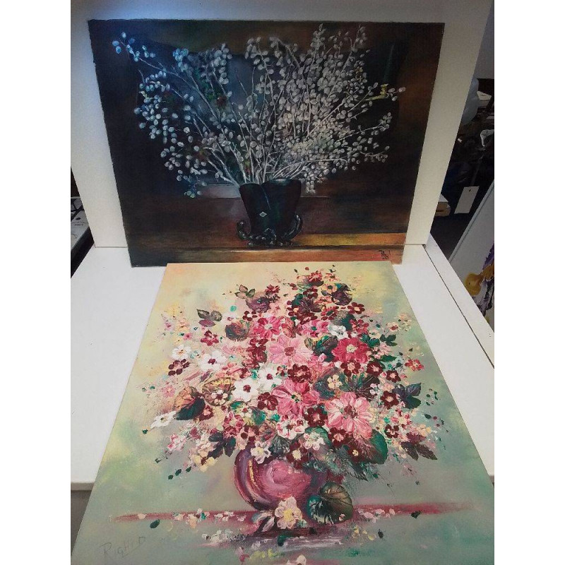 HUILE SUR TOILE MOTIF FLEURS’
