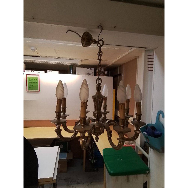 LUSTRE 8 FEUX LAITON 