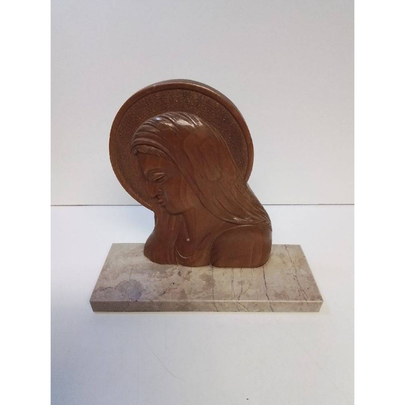 STATUETTE RELIGIEUSE BOIS ET MARBRE