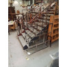 ETAGERE METAL ARGENTE ET VERRE 