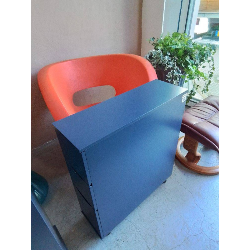 MEUBLE D’APPOINT BLEU 3 TIROIRS 