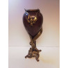 VASE ART NOUVEAU BRONZE ET VERRE 