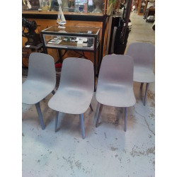 LOT DE 4 CHAISES GRISES 