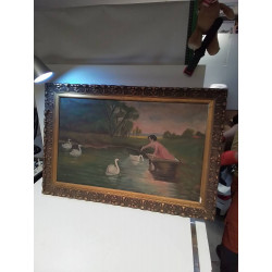 HUILE SUR TOILE SCENE DE...