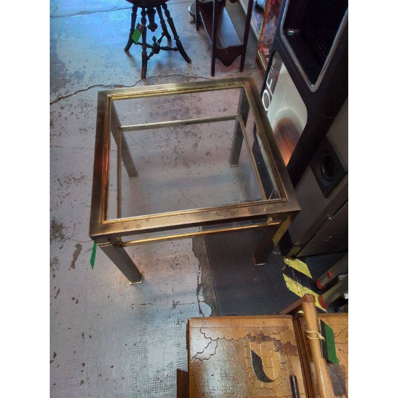 TABLE BASSE CARREE PLATEAUX VERRE