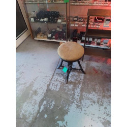 TABOURET ROND TISSU VERT