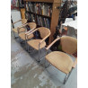 LOT DE 4 CHAISES TUBULAIRE BEIGE 