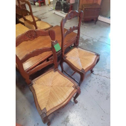 LOT DE 4 CHAISES PAILLEES...