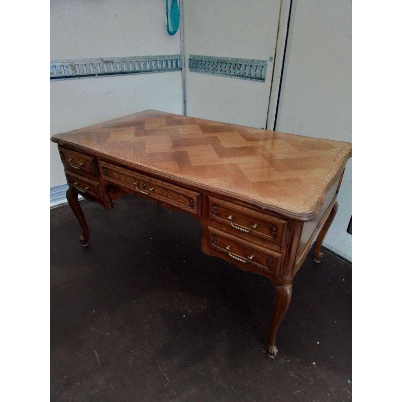 BUREAU CHENE 5 TIROIRS 