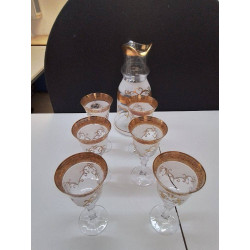 CARAFE AVEC 6 VERRES BOHEMIA